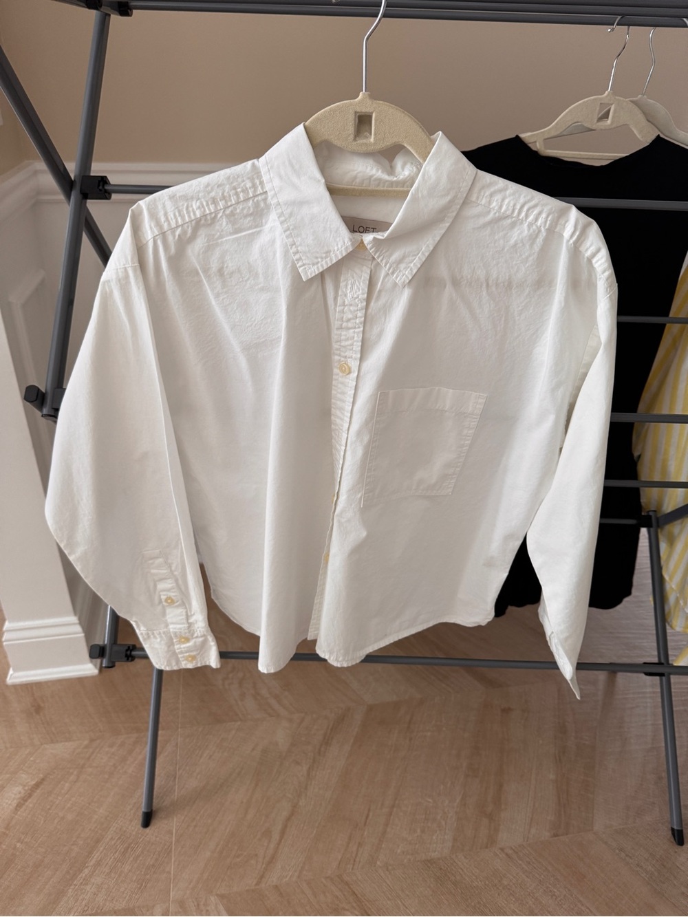 LOFT White Casual Button-Down Shirt